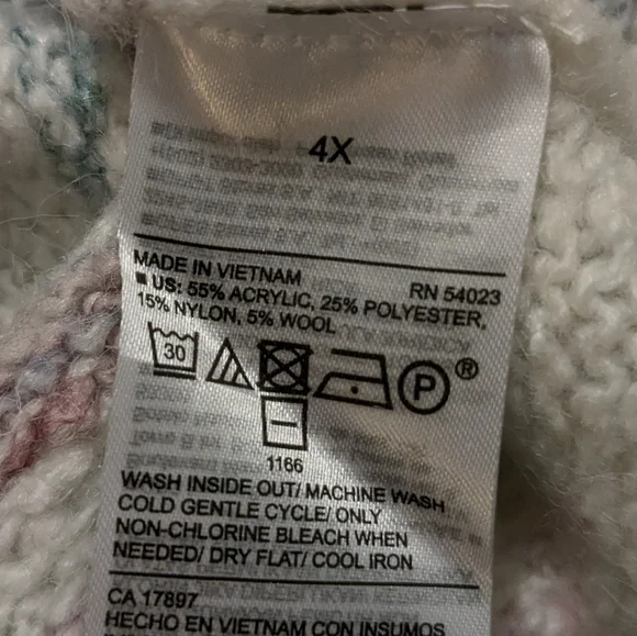 Old Navy 4X Sweater White With Pastel Stripes NWT - Picture 4 of 4